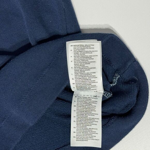 Adidas Stella McCartney Sport Cropped Sweatshirt Navy Blue White Patches Women L - Picture 8 of 9